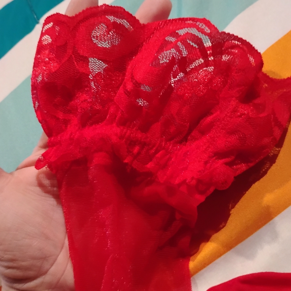 Red Lace Women's Thong - Sexy Sheer Intimates